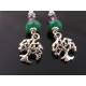 Tree of Life Earrings, Aventurine, Pyrite and Czech Glass