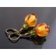 Glowing Lucite Pumpkin Earrings, Halloween Earrings