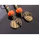 Halloween Pumpkin Earrings, Czech Glass Bead Earrings