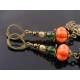 Halloween Pumpkin Earrings, Czech Glass Bead Earrings