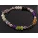 Large Gemstone Rondelle Sterling Silver Bracelet