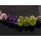 Large Gemstone Rondelle Sterling Silver Bracelet