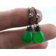 Bright Green Czech Glass Drop Earrings