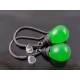 Bright Green Czech Glass Drop Earrings