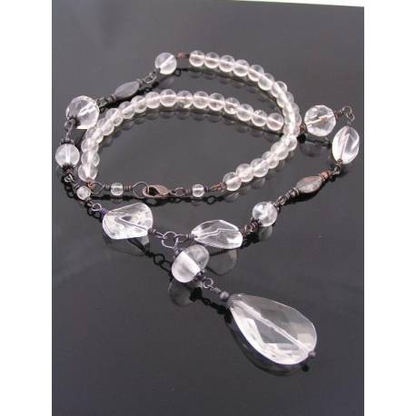 Statement Necklace with large Rock Quartz