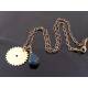 Steampunk Necklace, Gear and Czech Glass Bead