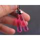 Hot Pink Acrylic Drops with Hematite Star Earrings