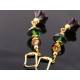 Gold, Green and Red Christmas Earrings