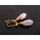 Shimmering Pearl White Crystal And Gold Earrings