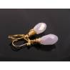 Shimmering Pearl White Crystal And Gold Earrings