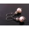 Faceted Pearl Earrings with Czech Beads
