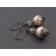 Faceted Pearl Earrings with Czech Beads