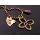 Ruby Necklace with Initial Heart Infinity Pendant, 