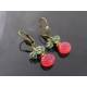 Carved Pink Chalcedony Flower Earrings