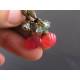 Carved Pink Chalcedony Flower Earrings
