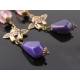 Thinking Angel Purple Bead Earrings
