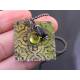 Embossed Tile Pendant with Black Onyx and Dragonfly Charm