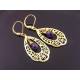 Amethyst and Golden Filigree Chandelier Earrings