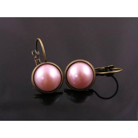 Peach Pearl Sleeper Earrings