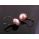 Peach Pearl Sleeper Earrings