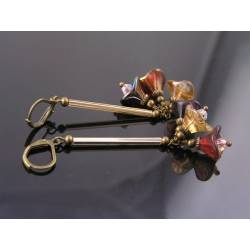 Long Czech Flower Earrings
