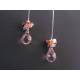 Pink Quartz and Spinel Modernistic Sterling Silver Earrings