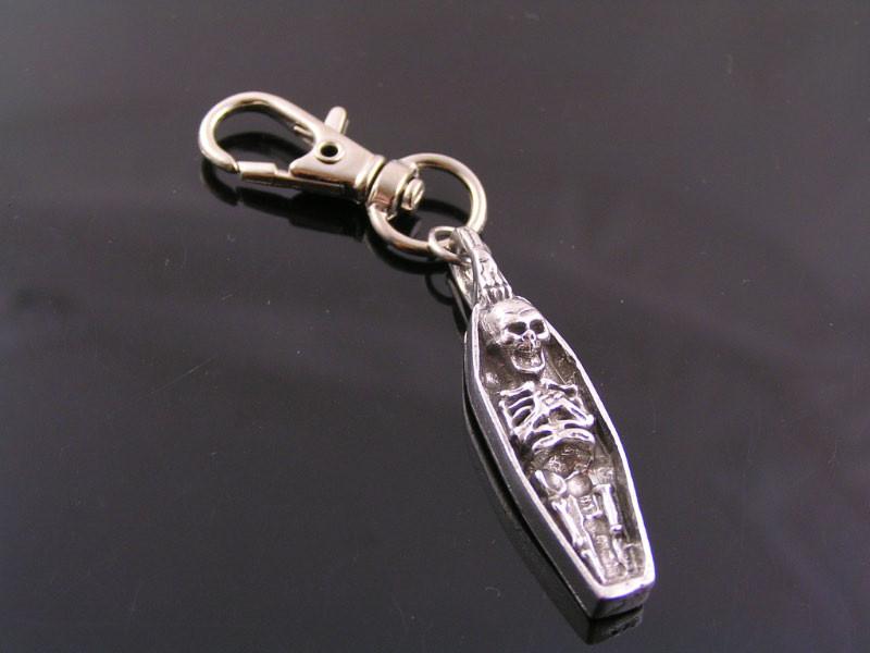 Skeleton in Coffin Keyring