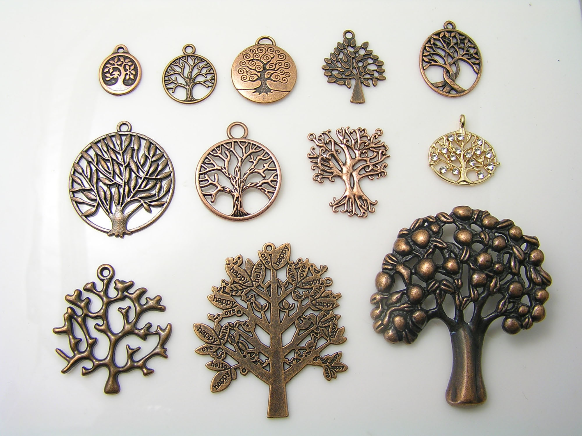 Copper Tree Pendants