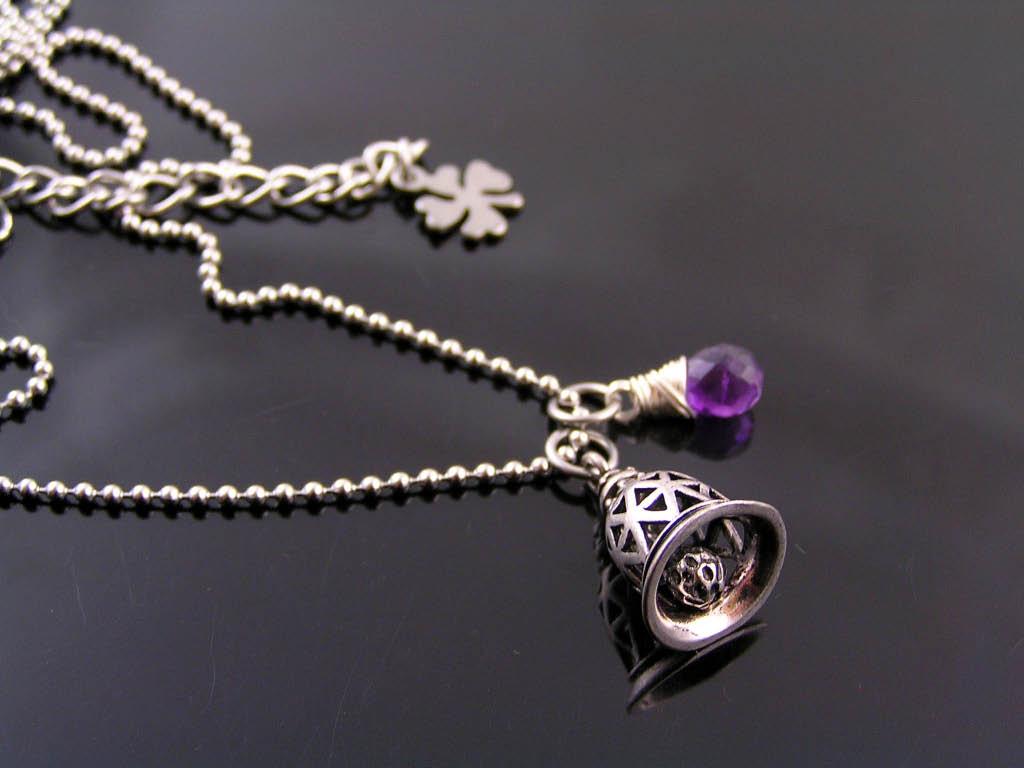 Guardian Bell and Birthstone Necklace