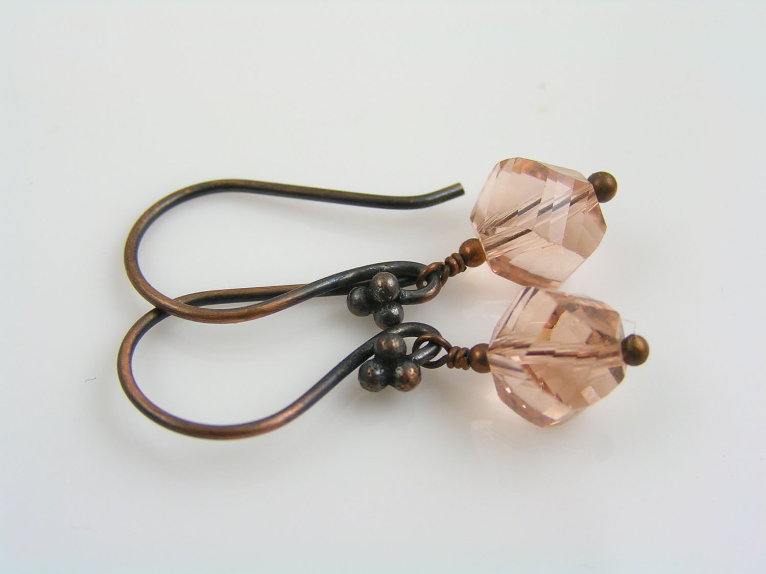 Peach Crystal Earrings