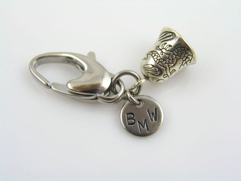 Zipper Charm or Key Ring Charm, BMW and Gremlin Bell