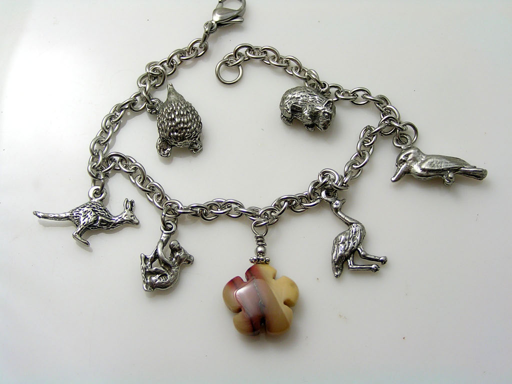Australian Animal Charm Bracelet, Handmade